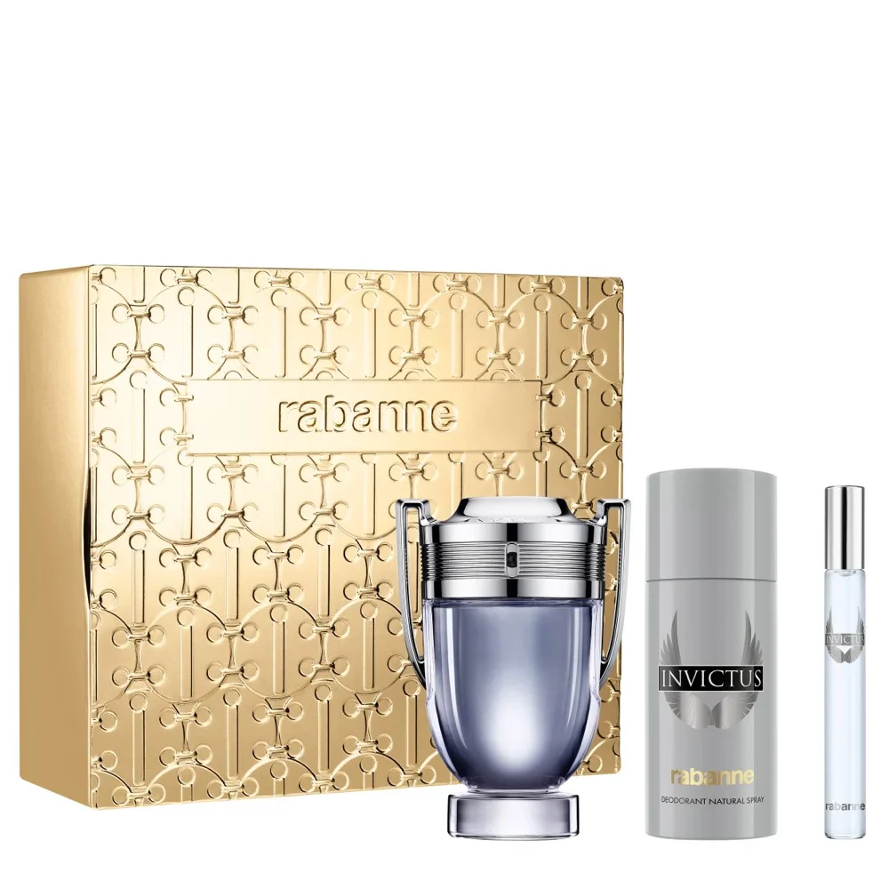 Estuche Paco Rabanne Invictus Edt 100Ml + 10Ml + Deo 150Ml Hombre